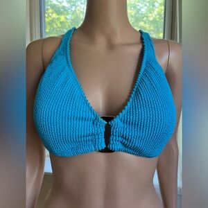 Bleu Rod Beattie Turquoise Textured Bikini Top